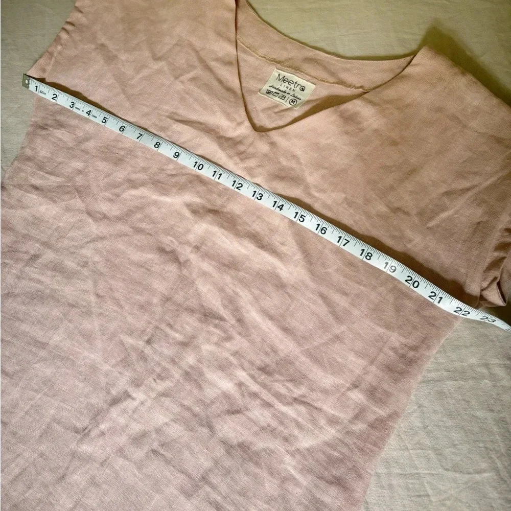 Linen dress from Meetra Linen (Etsy shop) size M coastal cottage vacation summer - Picture 5 of 10